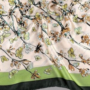 Floral and Butterfly Print Scarf